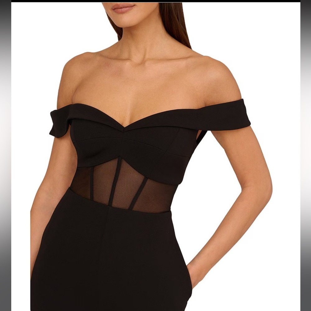 Adrianna by Adrianna Papell Womens Corset Off-The-Shoulder Jumpsuit